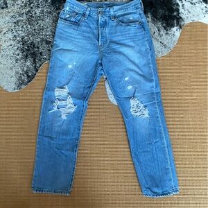 Levi 501 Original Cropped Ripped Women’s Jeans